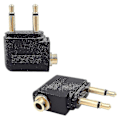 Miniatyrbilde 1 av 3: 4-pak Flyadapter for Hodetelefoner, Flyadapter for Hodetelefoner, Gullbelagt 3,5 mm Jack
