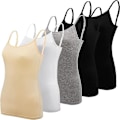 Miniatyrbilde 1 av 5: 5 stk Basic Camisole Justerbar Camisole Spaghettistropp Tanktopp for Kvinner og Jenter (stor