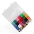 Miniatyrbillede 4 af 4: 250 Bogstavperler i 18 Farver, 3909 Stk Polymer Lerperlesæt - Farverige Bløde Keramiske DIY Snorehulsperler