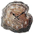 Miniatyrbild 1 av 5: 12 Tums Simulerad Årsring Träväggklocka Gammalt Träkorn Tyst Klocka Titta Vardagsrum Hem