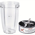 Miniatyrbild 3 av 5: 32 Oz BPA-fri Blenderkopp & Högpresterande Extractorblad - Perfekt för NutriBullet 600W/900W Blenders - Enkel Bladbyte - Premiu