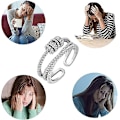 Miniatyrbilde 4 av 5: Angstringer for kvinner til datteren min - Fidget-ringer, justerbare ringer med perler, spinnerring, angstringer for å lindre angst for tenåringsjenter