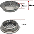 Miniatyrbillede 4 af 5: 27 Stk. 35 mm Ventilationsrist i Rustfrit Stål Rundt Mesh Åndbart | Til Køkkenmøbler Ventilationsmunding i Rustfrit Stål | Til Skab Skab