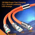 Pikkukuva 1 / 5: 1,2 m 3in1 USB Type C, Micro USB, 6-nastainen kaapeli Multi Micro pikalatauskaapeli oranssi