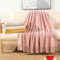 Miniatyrbillede 4 af 4: Strikket tæppe filt - 127*152cm - rosa