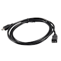 Miniatyrbillede 3 af 5: 1,5m Mini USB B 5-polet Han til Hun Forlængerkabel Adapter Sort