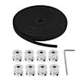 Miniatyrbillede 1 af 5: 8 stk. 5mm 20 Tands Aluminium Timing Pulley Hjul + 5 Gummi Gt2 2mm Pitch 6mm Bredde Timing Bælte Til 3d P