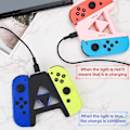 Miniatyrbild 4 av 4: Veeki Slide Joy Con Laddningsgrepp för Switch/Switch OLED Bärbar Joy Con Laddare Controller Komfortgrepp Snabbladdning Under Spel (svart)