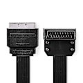 Miniatyrbillede 1 af 3: SCART-kabel | SCART-stik | SCART-stik | Nikkelbelagt | 480p | 2,00 m | Flad | PVC | Sort | Kuver