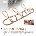 Miniatyrbild 3 av 5: Rattan väggkrokar Barnkläder Organizer Rack Kläder Hängande krok Rattan Hängare Barnrum Dec