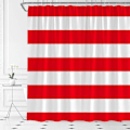 Miniatyrbild 3 av 4: Randig Duschdraperi Röd och Vit Randig Modern Mode Röd Vit Design Mönster Jul Tyg Badrumsinredning Set med Krokar (48\" B X 72 H)