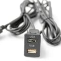 Miniatyrbilde 5 av 5: 150CM Bil Dash Flush Mount 2 USB Port Panel Auto Båt Dobbel USB-TAPYC Skjøteledning Adapter for
