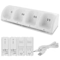 Miniatyrbillede 1 af 5: Hvid Wii Fjernbetjening Oplader, 4 I 1 Wii Opladningsdockningsstation Med 4 Stk 2800Mah Genopladelige Batterier Til Wii/Wii U Fjernbetjening - Sort