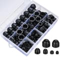 145 Delar Bolt Skyddsskruvlock, Plast Kupolmutter, Sexkantig Mutter Skydd, Bultlock Svart Bultmutter - M4/m5/m6/m8/m10/m12