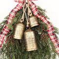 Miniatyrbilde 1 av 5: Sett med 3 Juleklokke Messing Ku Shabby Style Rustikk Metall Henge Store Klokker Dekor