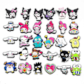 Miniatyrbillede 2 af 5: 30 stk./sæt Søde Kuromi My Melody Keroppi Cinnamoroll Crocs Sko Charms Sko Sandaler Dekor Fødselsdagsgaver Sko Tilbehør