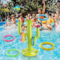 Miniatyrbild 5 av 5: Uppblåsbar kaktus-spelring, flytande uppblåsbara ringar utomhus, Inflator Toss-spel uppblåsbart set för Fiesta-fest sommarpoolspel