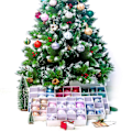 Miniatyrbild 2 av 3: Julgranskulor, 12 stycken Julgranskulor, Matta och blanka Julgranskulor Glittrande Julgranskulor (röda)