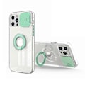 Miniatyrbillede 4 af 4: Candy Farve Ring Holder Slide Linse Kamerabeskyttelse Klar Blød iPhone Case (mint, iPhone 13Pro)