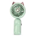Bærbar håndholdt ventilator med katteører - Miniventilator (grøn)