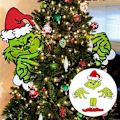 Miniatyrbillede 1 af 5: Julepyntssæt med Grinch-tema, Juletræstop, Festartikler, Festlig Pynt