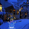 Miniatyrbillede 2 af 5: Levende Sneboldlys med Animation, LED Udendørs Julepynt Lys Glødende Snemand Juledekorationer