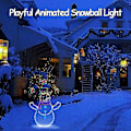 Miniatyrbillede 5 af 5: Levende Sneboldlys med Animation, LED Udendørs Julepynt Lys Glødende Snemand Juledekorationer