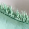 Miniatyrbillede 4 af 5: SZTXJ Sæt af 2 Kunstpels Pudebetræk Luksus Pudebetræk Bløde Dekorative Pudebetræk Fuzzy Pudebetræk til Seng/Sofa, Grøn 18 x 18 Tommer