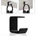 Miniatyrbild 1 av 5: Hörlurshållare, akryl under-skrivbord självhäftande hörlurshållare multifunktionell headset-hängare, 3M starkt lim, svart