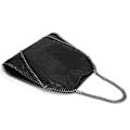 Miniatyrbillede 2 af 4: Axelveske dame kæde luksus håndtaske kæde blød taske crossbody taske dame håndtaske Sort