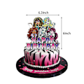Miniatyrbild 5 av 5: Monster High-tema födelsedagsfesttillbehör inklusive banderoll, ballonger, tårtdekorationer och cupcake-dekorationer