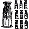 Miniatyrbillede 1 af 5: 1 til 10 Burlap Vinposer Blind Vinsmagning, Vinposer Bryllup Bordnumre, Vinsmagning Tasker, Fest