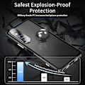 Pikkukuva 4 / 5: Sony Xperia 1 VI:lle Selkeä Kotelo, Karkaistu Lasi + Metalli + PC Takaosa Magneettinen Puhelimen Kotelo - Musta