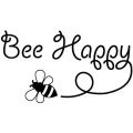 Pikkukuva 1 / 5: WABJTAM 2 kpl Bee Happy -mehiläisen vinyylitarra auton ikkunaan 15,4 cm x 8,5 cm - Musta ja valkoinen