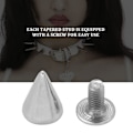 Miniatyrbild 3 av 4: 100 st/set 9,5 mm Silver Cone Spikes Screwback Studs Diy Craft Cool Rivets Punk