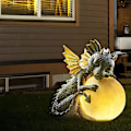Pikkukuva 5 / 5: Ln-dragonin patsas puutarhakoristeena aurinkokennoilla varustetuilla LED-valoilla - Ulkokoriste terassille, nurmikolle, pihalle ja puutarhaan