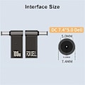Pikkukuva 5 / 5: USB-C - 7,4 mm kannettavan tietokoneen latausadapteri, naaras Type-C - uros DC 7,4 x 5,0 mm tynnyriliitäntä