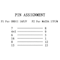 Miniatyrbillede 2 af 5: Til Mazda 17Pin Til 16Pin OBD2 OBD II Kabel Konnektor Kabel til Mazda 17 Pin Connect Adapter ST1M709