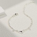 Miniatyrbillede 5 af 5: Sterling Sølv Ankelkæder Armbånd, 925 Sølvbelagt Charme Delikate Lagdelte Ankelkæder til Kvinder Trendy