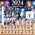 Miniatyrbillede 1 af 3: Julekalender 2024 Børn 2024 Julekalender Nedtælling 24 Dages Julekalender Sød Ko Julepynt Vedhæng Juleko Figurer A