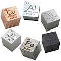 Miniatyrbild 1 av 4: 6-delad metallkubset - Densitetskubset för en periodisk tabell över elementsamling - (0,39 tum/10 mm)