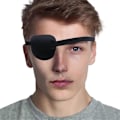 Miniatyrbillede 1 af 5: Øjenklapper til voksne og børn, klap for dovent øje til venstre eller højre øje, blød og justerbar, et øjendække til pirat eller cosplay (sort)