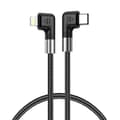 Miniatyrbilde 1 av 5: A9 0,5 m Type-C til Lightning 30W Hurtigladekabel Dobbel Albueplugg Nylonflettet Datakabel