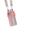 Miniatyrbild 2 av 5: Skyddande Skal för Iphone 11, Push Pop It Telefonfodral Anti-stress Mjuk Silikon Skyddande Omslag Med Snodd för Iphone 11 - Regnbåge