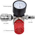 Miniatyrbillede 3 af 5: Lufttryksregulator Trevejsventil 175psi 12bar 1/4 tommer Lufttryksmåler Regulator til Kompressor (ny 3-vejsventil)