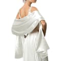 Satin Sjal Wrap för Kvinnor Kvällsfestklänning, Solid Extra Lång Bröllopssjal för Brud Brudtärna