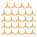Miniatyrbild 1 av 5: 24 st 51466 V2 FPV Propeller 5 tum 3-bladiga Propeller Drönare Propeller för FPV RC Racing Drone Orange