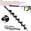 Miniatyrbillede 4 af 5: Have Auger Powerboremaskine Adapter Auger Adapter 1 Til Power Auger 3 Boremaskine Adapter Kulstofstål Rund Chuck 2 Huller 2 Spor Have Auger Boremaskine Forbindelse- ACG