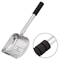 Miniatyrbillede 2 af 5: Metal Skop Med Dyb Skovl Og Langt Aftageligt Håndtag Rustfrit Stål Non-Stick Sigte Med Skum