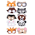 Miniatyrbild 1 av 2: 10 st Karikaturdjur Partymasker Djungeldjur Filtmask för Skogstema Jul Halloween Party Kostymer Tillbehör (Hjort, Igelkott, Panda, Mus,